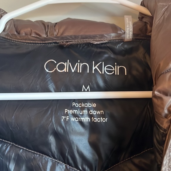 Calvin Klein zip up down jacket | Medium | Bronze Brown Color | EUC - Picture 5 of 8